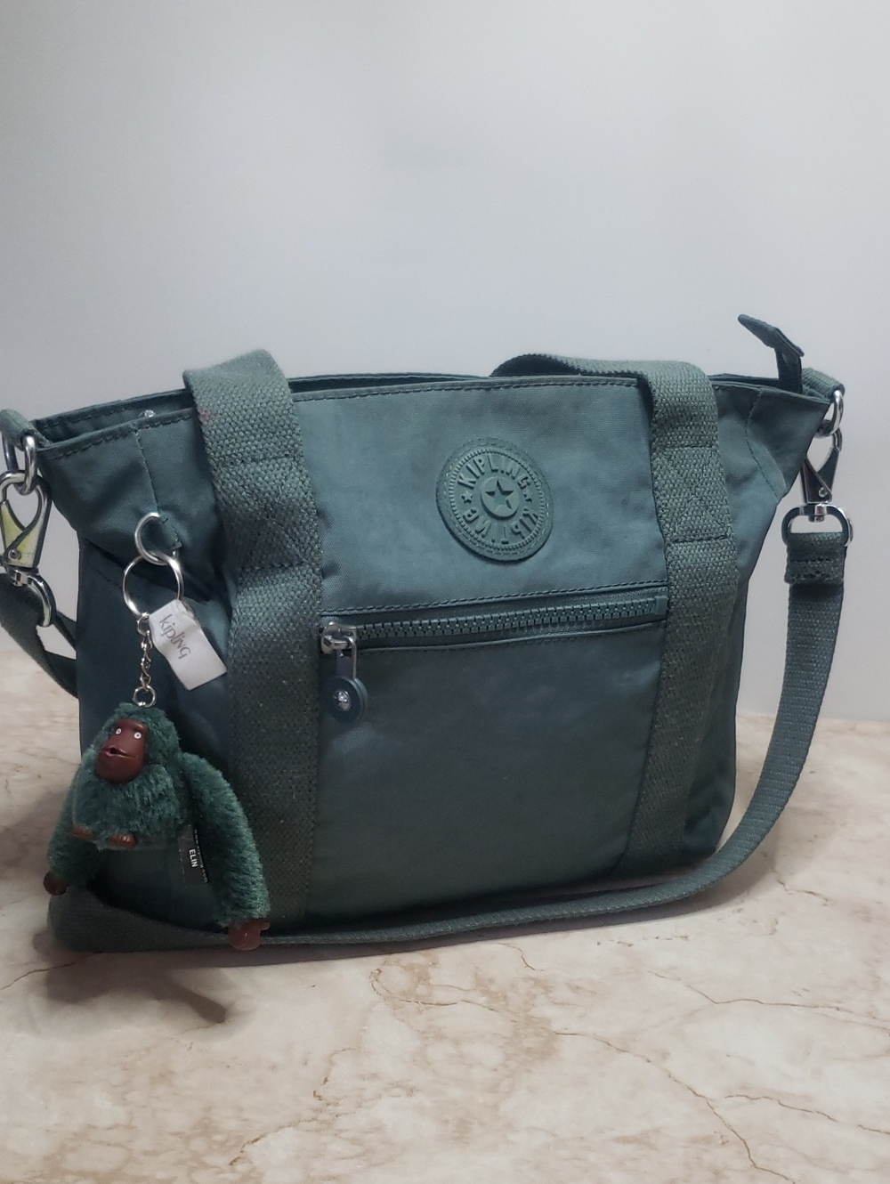 Kipling Teal Crossbody/hobo Bag with Iconic Monkey Keychain